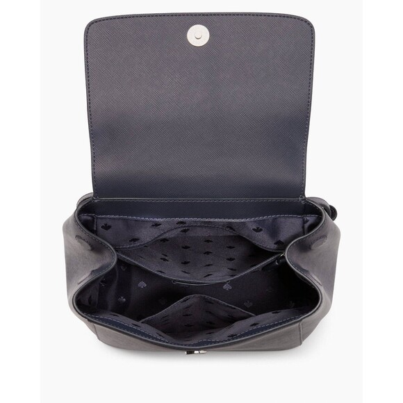 New Kate Spade Madison Flap Backpack Saffiano Leather Parisian Navy - Picture 4 of 5